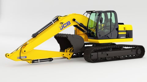 JCB-JZ255 Excavator rigged 3D model