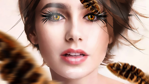 Lily Collins in the image of a bird