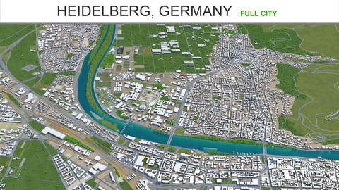 Heidelberg city Germany 3d model 30Km