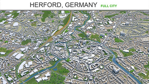 Herford city Germany 3d model 30Km
