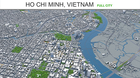 Ho Chi Minh city Vietnam 3d model 100km