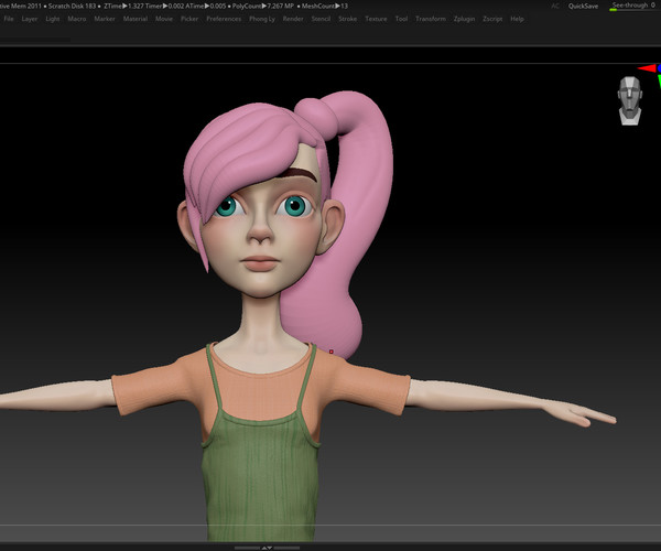 why does julie in zbrush have clothes