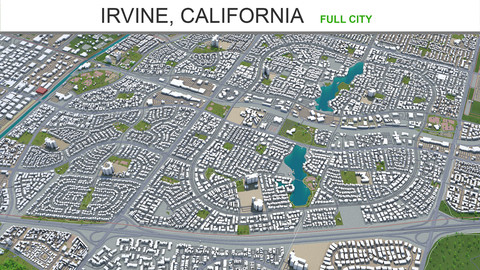 Irvine city California 3d model 30Km