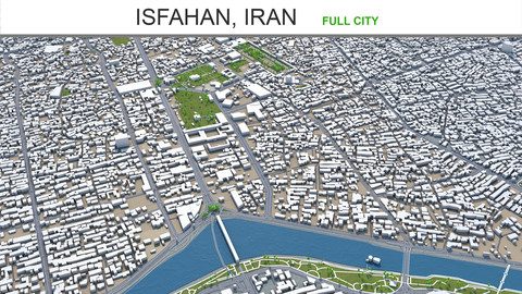 Isfahan city Iran 3d model 60km