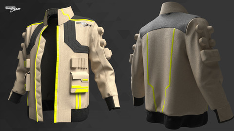 Sci-Fi Male Jacket - 54 Marvelous Designer and Clo3D