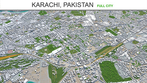 Karachi city Pakistan 3d model 150km