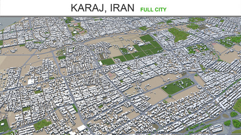 Karaj city Iran 3d model 50km