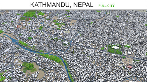 Kathmandu city Nepal 3d model  40km