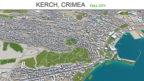 Kerch  Crimea city 3d model 80km