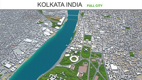 Kolkata city India 3d model 90km