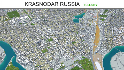 Krasnodar city Russia 3d model 50km
