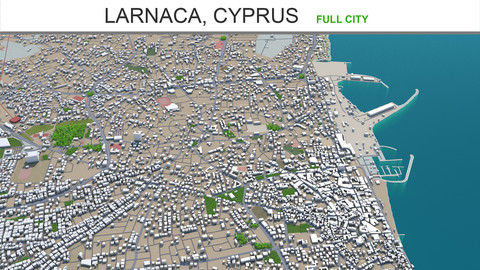 Larnaca city Cyprus 3d model 30km