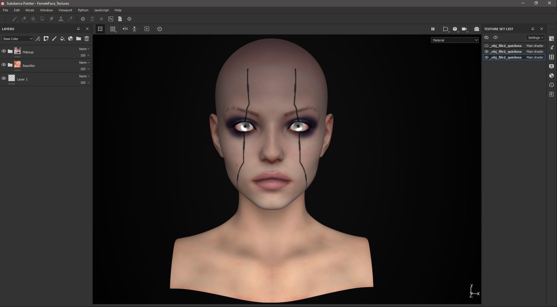 Artstation - Female Head Substance Painter File And Model 