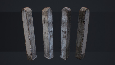 Soviet Concrete Pillar. Low Poly
