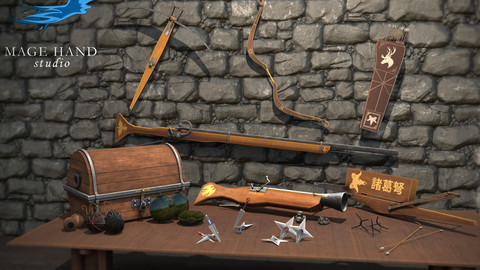 Medieval ranged weapons and throwables pack