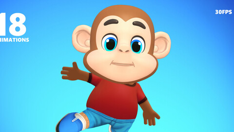 Monkey Chimp Primate Animated Rigged