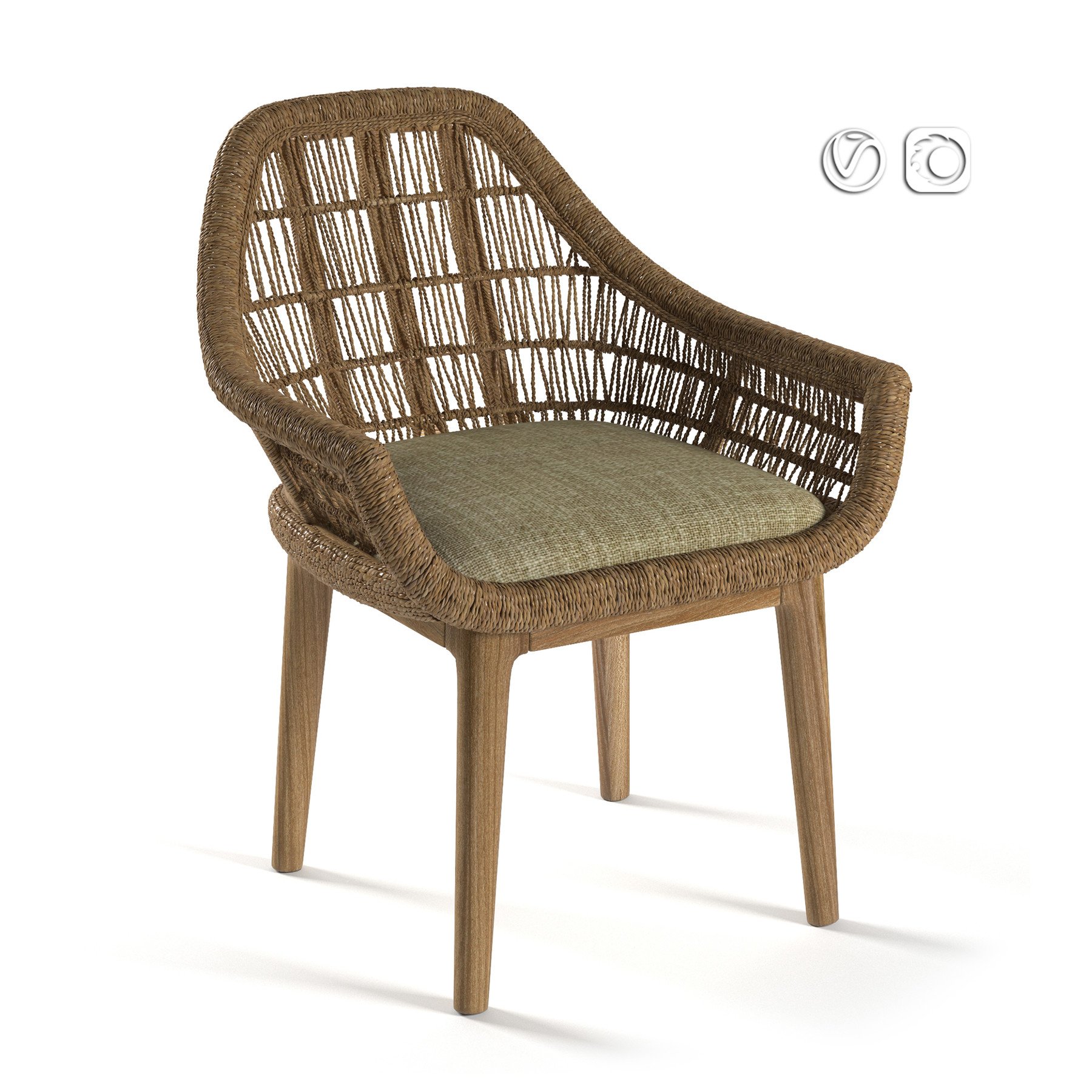 ArtStation Modern Wicker Chair Resources   File 