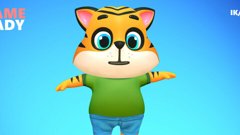 Tiger Cat Animated Rigged