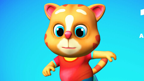 Cat Low poly Animated Rigged