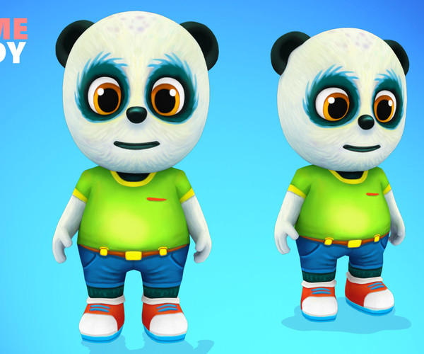 ArtStation - Panda Bear Low poly Animated Rigged | Game Assets