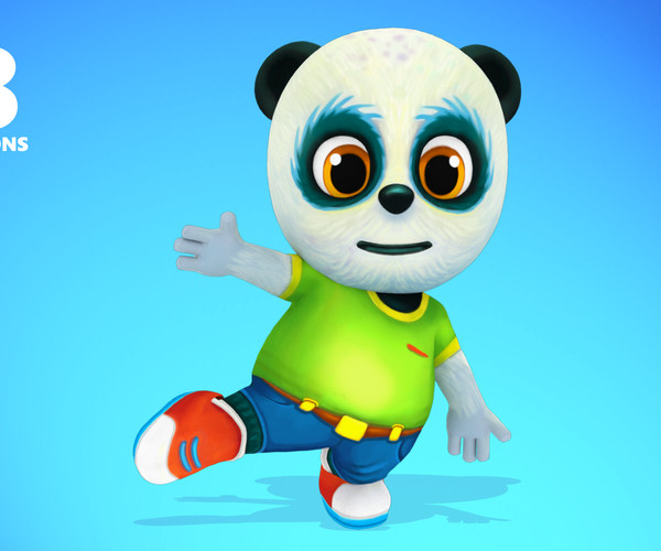 ArtStation - Panda Bear Low poly Animated Rigged | Game Assets