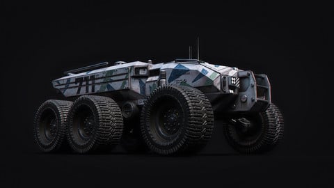 Technical Vehicle White Unreal Engine and Unity Rigged