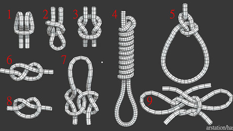 9 free 3d knots