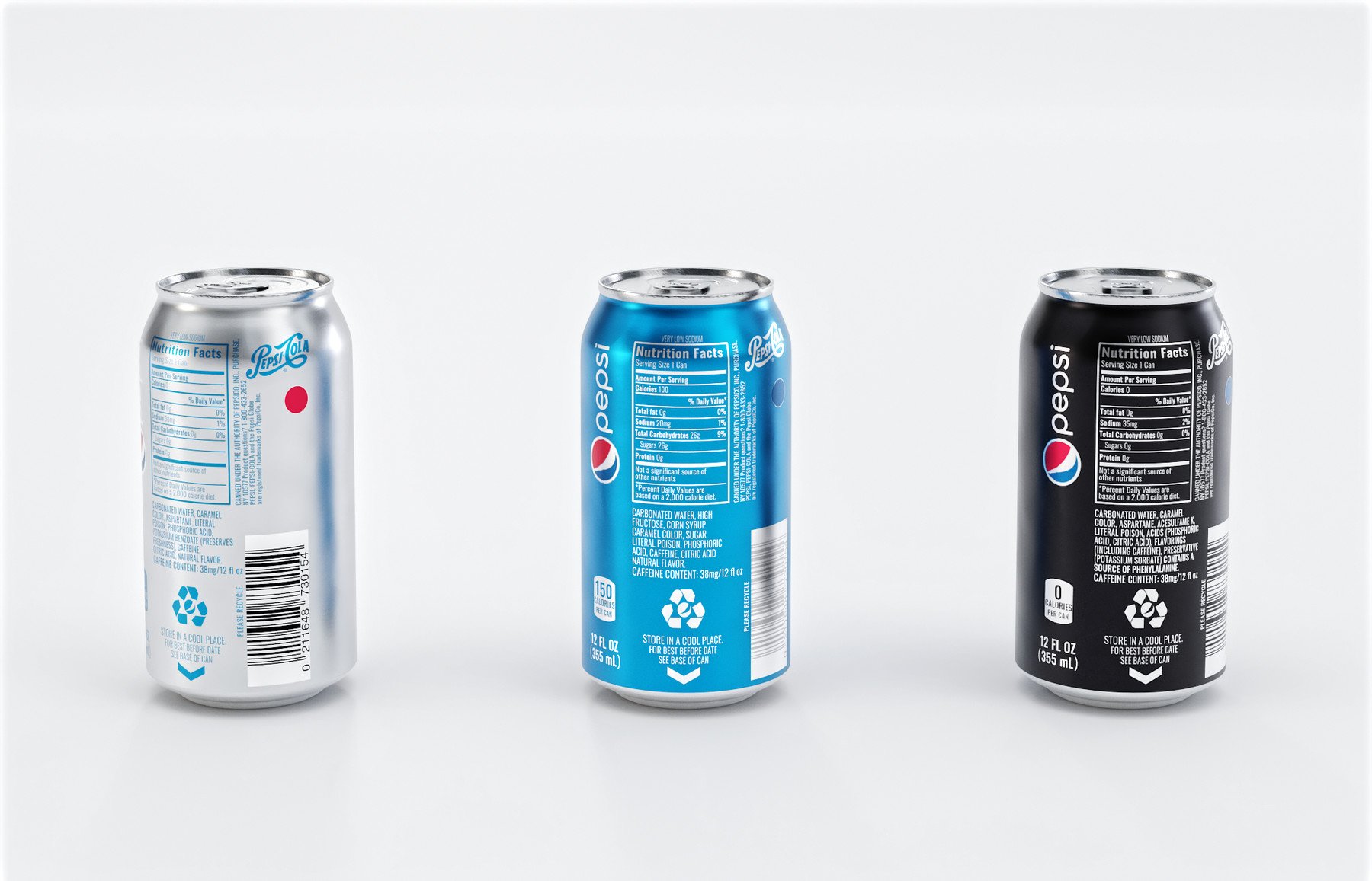 ArtStation - Set Of Pepsi Cans - Classic, Zero, Diet, Cola Sodas ...