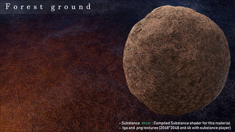 Forest ground texture (.sbar, 2k tga & png textures)
