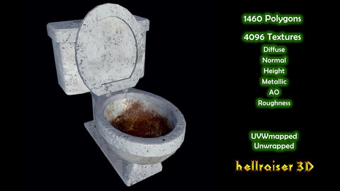 Toilet - PBR - Dirty Textured