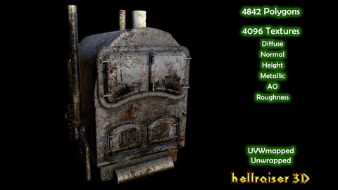 Boiler Furnace - PBR - Old Textured