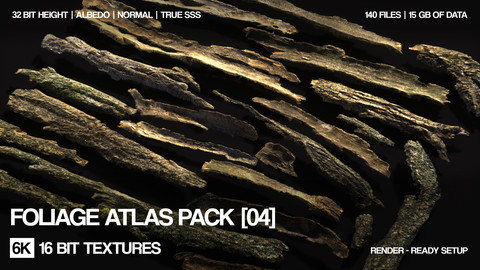 6K Foliage atlas pack | 140 files | 16 bit