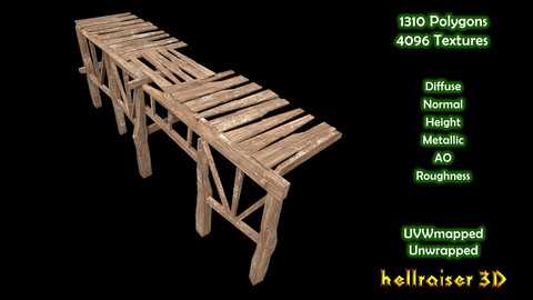 Wooden Platform - PBR - Textured