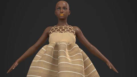 BUBU ASO OKE 3D African Design Ready To Use In Your Project - Marvelous Designer / Clo3d project + Cinema 4D + FBX + Materials
