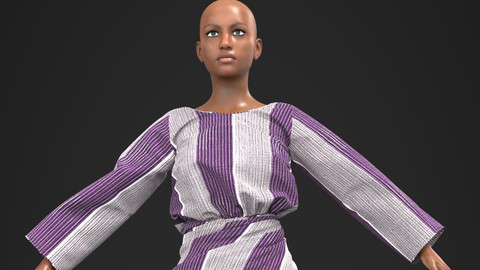 IRO ATI BUBBA ASO OKE 3D African Design Ready To Use In Your Project - Marvelous Designer / Clo3d project + Cinema 4D + FBX + Materials