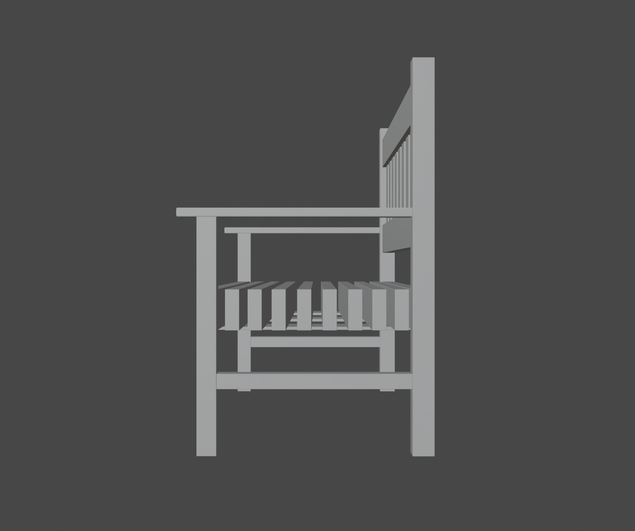 ArtStation Terrace Wooden Bench Game Assets