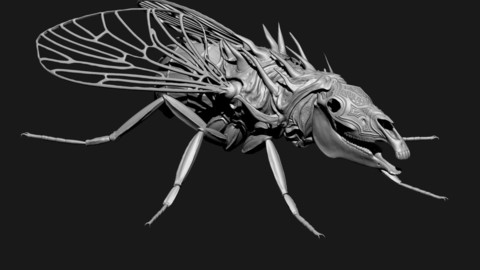 Horse Skull Daemon Fly STL