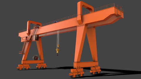 PBR Double Girder Gantry Crane V2 - Orange