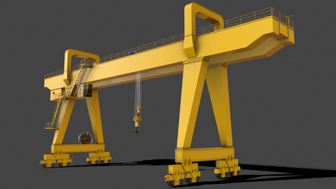 PBR Double Girder Gantry Crane V2 - Yellow Light