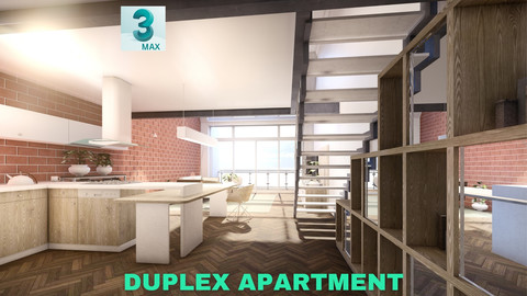 Modern Duplex Apartment Scene - 3DS MAX - Low Poly