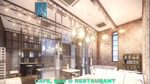 Intimate Cafe, Bar & Restaurant Scene - Lumion - Low Poly