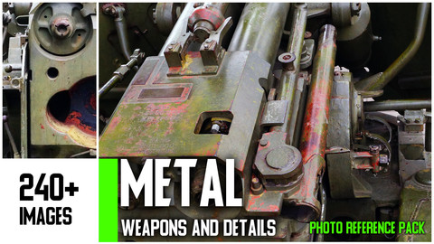 240+ Metal Weapons and Details. Reference Pack for Photobashing