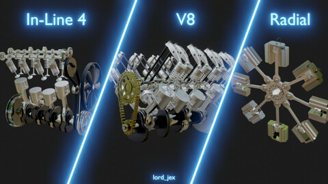 In-Line 4, V8 and Radial Engine