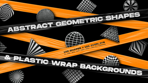 Abstract geometric shapes & Plastic wrap backgrounds bundle