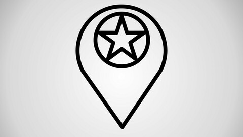 Vector Starred Location Icon