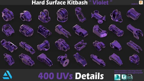 Sci-Fi Hard Surface Kitbash 400 Details