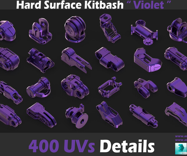 ArtStation - Sci-Fi Hard Surface Kitbash 400 Details | Resources