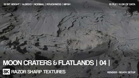 8K Moon craters & flatlands | 04 | PBR