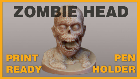 Zombie Head Pen Holder