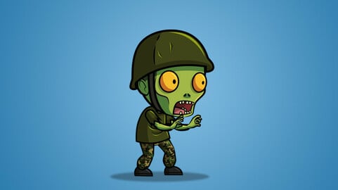 G.I. Joe Zombie 2D Character Sprite